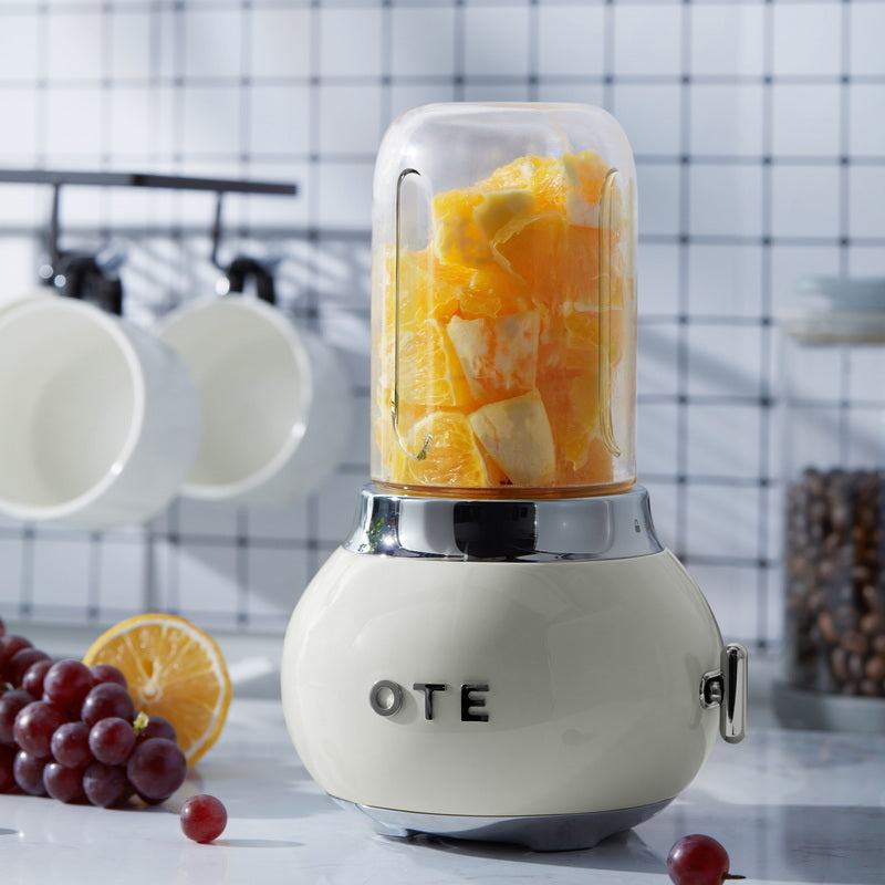 Liquidificador OTE Smoothie, Retro Kitchen Liquidificador de vidro pequeno para batidos e batidos, com vidro de 400ml