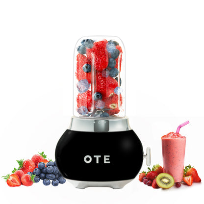 Liquidificador OTE Smoothie, Retro Kitchen Liquidificador de vidro pequeno para batidos e batidos, com vidro de 400ml